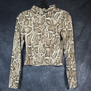 H&M Divided Brown Patterned Top